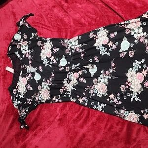 Floral summer dress black